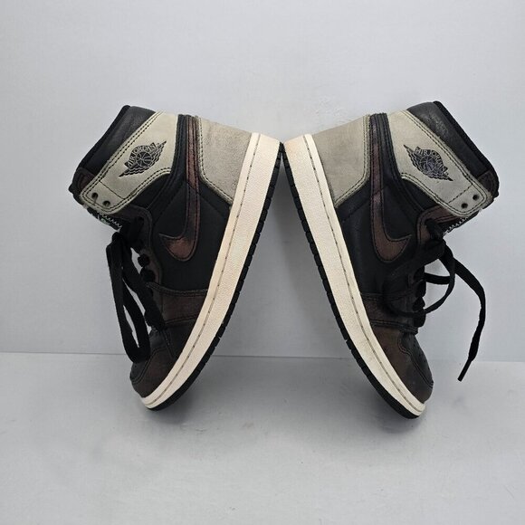 Air Jordan | 1 Retro 'Patina' black leather sporty hi-top sneakers | WMS 5.5 - Picture 4 of 8